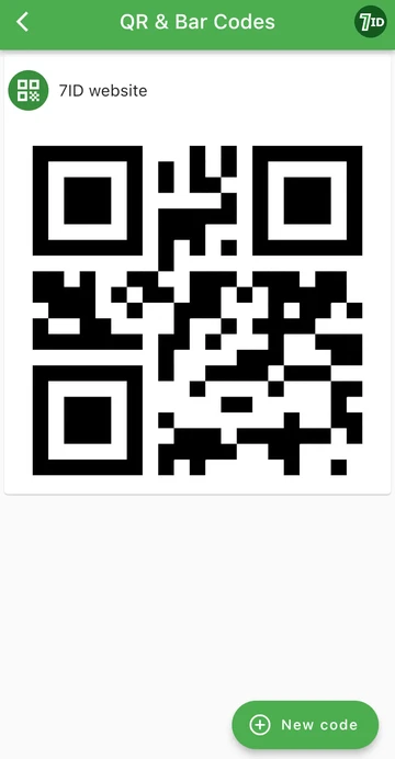 אפליקציית 7ID: שמור קודי QR בטלפון שלך