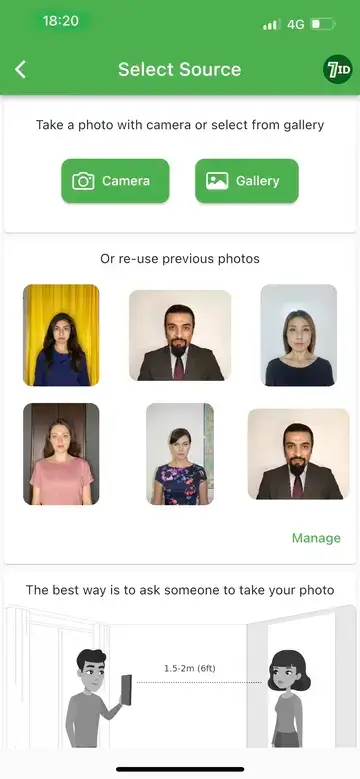 Приложение 7ID: Создатель фотографий для визы в Сингапур