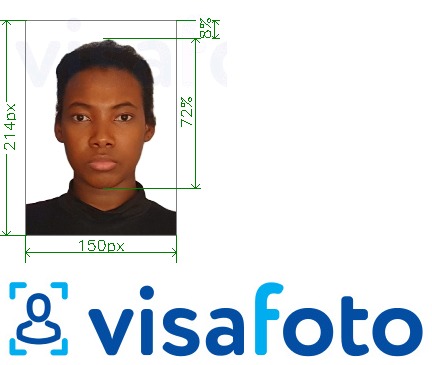 정확한 사이즈 크기의 paf.gov.gn의 기니 코나 크리 e-visa 사진의 예